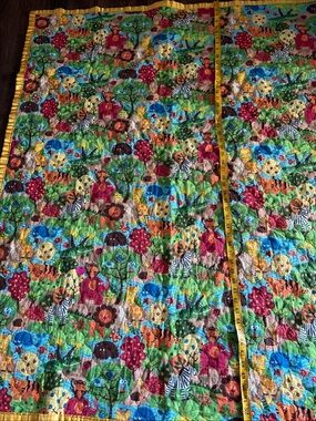 Colorful Safari Quilted Baby Blanket - Multicolor